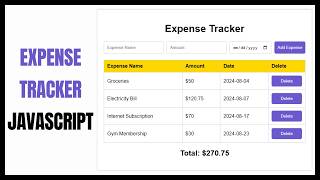 Build an Expense Tracker App with JavaScript [upl. by Profant877]