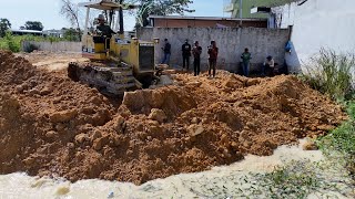 Day3 15 Deep Pond Fill Up Achieved Komatsu D31P Pouring Soil Drop In Water [upl. by Meyeroff892]