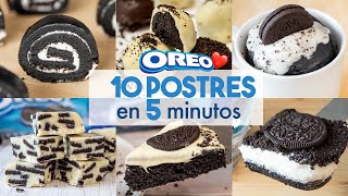 10 POSTRES de OREO Fáciles y Sin Horno 🍫  con 3 Ingredientes [upl. by Acima42]