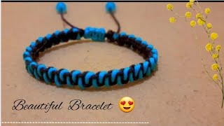 Double Shades Macrame BraceletStep By Step Tutorial💙💙Knotwithpriyanshi554 [upl. by Sellma]