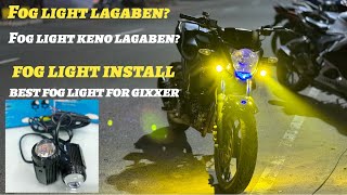 fog light for gixxer monotone  gixxer monotone modification  fog light install  LIU HJG mini [upl. by Sherlocke]