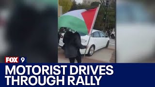 Confrontation between protesters and driver at Palestinian support rally in Mpls [upl. by Neellok]