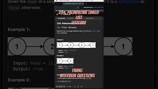 Leetcode 234  Palindrome Linked List [upl. by Yentirb]