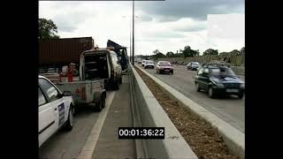 1994 Uk Aftermath Of Truck Crash On M25 Motorway [upl. by Ahsitak172]