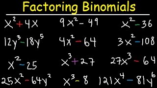 Factoring Binomials With Exponents Difference of Squares amp Sum of Cubes 2 Variables  Algebra [upl. by Bil]