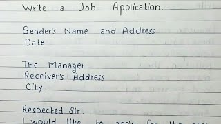 Write a Job application  Letter for job  Job Application [upl. by Leahci]