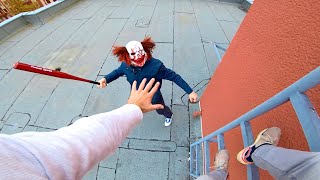 Horror Clowns VS Parkour POV  Halloween Chase III [upl. by Notluf170]