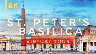 Spectacular Saint Peters Basilica in 8K  Tour Inside Basilica of Saint Peter Vatican [upl. by Anilahs]