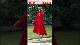 Melania Trump looks amazing in red outfits shorts melania trump firstlady donaldtrump fashion [upl. by Lunneta261]