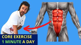 Core Exercises for 1 Minute a Day🔥No Equipment Very Easy [upl. by Nekcerb998]