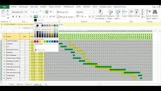 Gantt Chart shows delay or before time excel conditionalformatting [upl. by Neff]