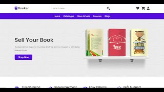 Responsive Online Book Store Website  HTML  CSS  JavaScript [upl. by Irac]