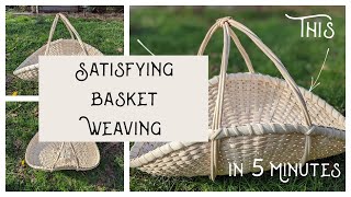 Weaving a Flower Gathering Basket in 5 Minutes Hyperlapse [upl. by Coltin]