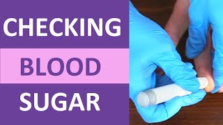 How to Check Blood Sugar Level Glucose  Glucometer Diabetes Testing Procedure Nursing [upl. by Issie]