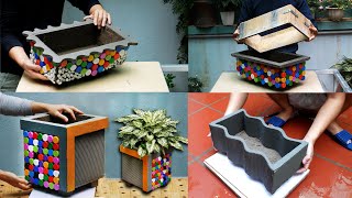 Amazing creative plant pot ideas Make flower pots from cement [upl. by Neehar857]