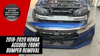 How to remove your 20182020 Honda Accord Front Bumper Cover 1 of 3 [upl. by Wun]