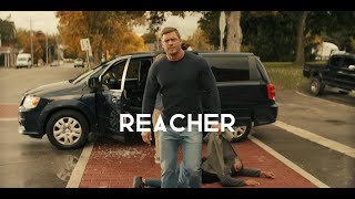 Jack Reacher saves a woman and child from a kidnapper  Reacher Season 2 ATM scene Reacher tv [upl. by Norbert]