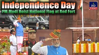 78th Independence Day PM Modi Hoist National Flag at Ref Fort Delhi  IND Today [upl. by Lyndy121]