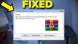 fix checksum error and file is corrupt while extracting By Winrar in Windows 1011 [upl. by Raclima862]