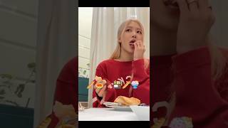 Rosé Asmr eating RequestedAsmr eating shorts blackpink rosé asmr kpop [upl. by Ayinat]