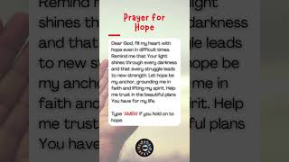 Prayer for Hope hopefully hope faithingod [upl. by Kulsrud]