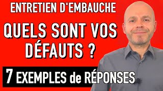 QUELS SONT VOS QUALITÉS ET DÉFAUTS  Que Répondre [upl. by Annayr]