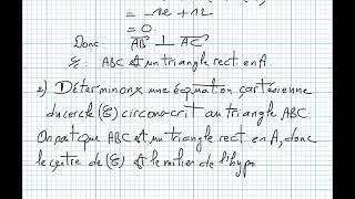 Etude analytique du produit scalaire bac1 science math exercice42 [upl. by Florri130]