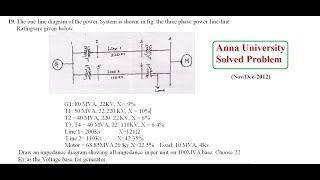 The one line diagram of the power System is shown in fig the three phase power lineline Ratings [upl. by Wardlaw]