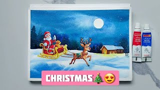 Christmas😍 watercolor painting  tutorial shorts [upl. by Lladnek]