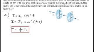 Light of intensity I0 and polarized parallel to the transmission axis of a polarizer [upl. by Ainalem]