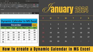 HOW TO MAKE A DYNAMIC CALENDAR IN EXCEL Tutorial [upl. by Haimes]