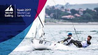 Full Mens 470 Medal Race from the World Cup Series Final in Santander 2017 [upl. by Hinkel167]