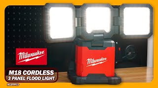 Milwaukee M18 Cordless 3 Panel Flood Light  M18TPFL0 [upl. by Yebloc]