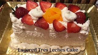 Tres Leches Cake  Layered Tres Leches Cake  Three Milk Cake [upl. by Anawait]