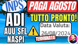 INPS PAGAğŸ”¥ADI SFL AUUğŸ‘‰26 AGOSTO STOPğŸš¨NASPIâœ…Domande ACCOLTE [upl. by Mcneil]