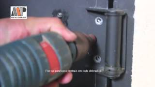 Porta corta fogo  como instalar dobradiças com mola [upl. by Akkire]