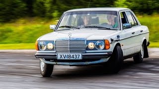 MercedesBenz W123 250 GoPro Drifting [upl. by Aneekat]