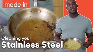 How To Properly Clean Stainless Steel Pans  Made In Cookware [upl. by Roberto]