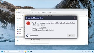 Credential Manager Access Is Denied Error Fixed [upl. by Hilbert]