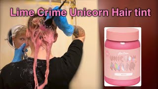 Dying the underlayer of my hair with Lime Crime Unicorn Hair tint Bunny [upl. by Lladnek]