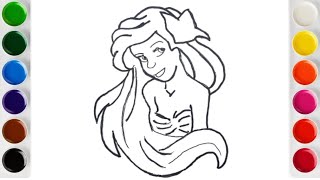 Disney Princess DrawingAriel The Little MermaidMermaid PrincessPrincess Ariel Drawing [upl. by Inram]