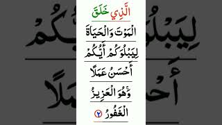 Surah Mulk Ayat 2  Surah Mulk Recitation  Surah Tabarakallazi  Tabarakallazi Surah [upl. by Elysha]