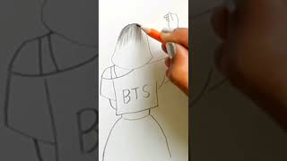 BTS Girl Drawing  How to Draw BTS Army Girl Drawing Easy for Beginners  Pencil Sketch [upl. by Kluge]