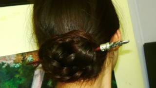 2 minute hairstyle Chinese bun [upl. by Ainak389]