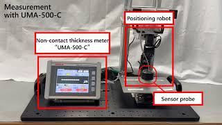 High precision thickness measurement by rough positioning Noncontact thickness meter quotUMA500Cquot [upl. by Ambrosia]