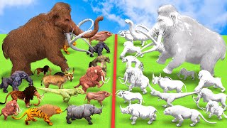 Prehistoric Animals Epic Battle Ice Age Animals Vs Mammoth Albino White Mammals Animal Revolt Battle [upl. by Wetzel]