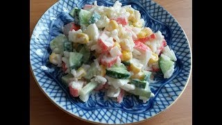 Классический салат с крабовыми палочками и кукурузой [upl. by Ansley233]