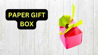 How to Make a Cute Gift Box Out Of Paper  Origami Paper Craft Gift Box [upl. by Ryun]