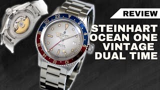 Steinhart Ocean One Vintage Dual Time Premium  Ocean One Vintage Review  The Luxury Watches [upl. by Ykceb635]