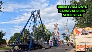 Libertyville Days Carnival rides Setup 2024 [upl. by Koblas]